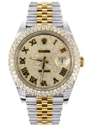 ROLEX DATEJUST 41 MM | 18K YELLOW GOLD & STEEL WATCH | JUBILEE BAND | 5.00 CT TWO ROW BEZEL
