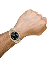 ROLEX DATEJUST 41 MM | 18K YELLOW GOLD & STEEL WATCH | JUBILEE BAND | 4.00 CT  BEZEL