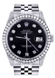 Mens Rolex Datejust  Watch 16200 | 36Mm | Black Dial | Jubilee Band