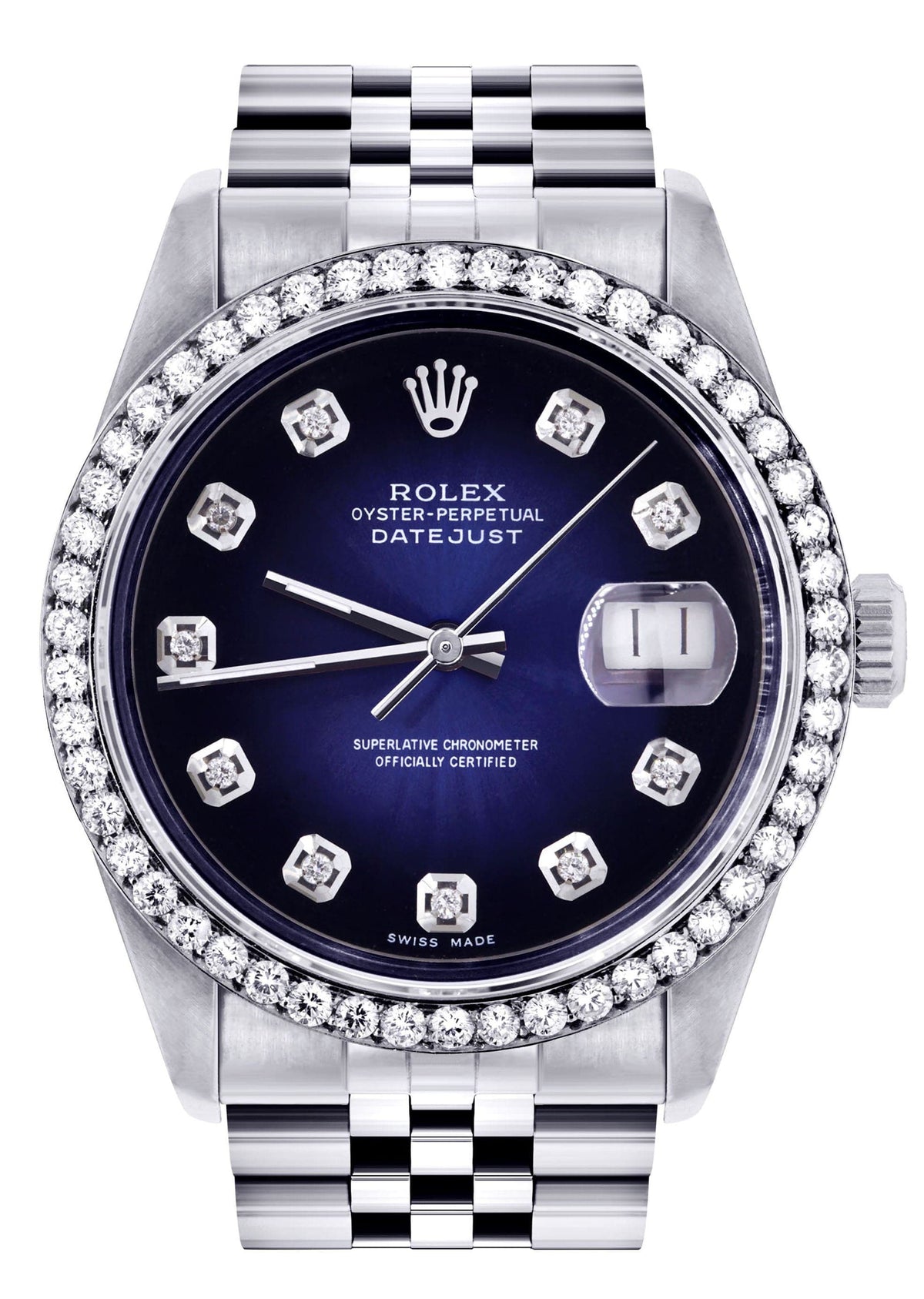 Mens Rolex Datejust Watch 16200 | 36Mm | Blue Black Dial | Jubilee Band