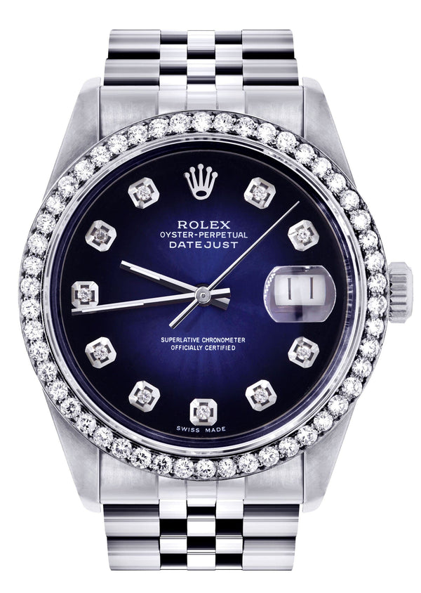Mens Rolex Datejust Watch 16200 | 36Mm | Blue Black Dial | Jubilee Band