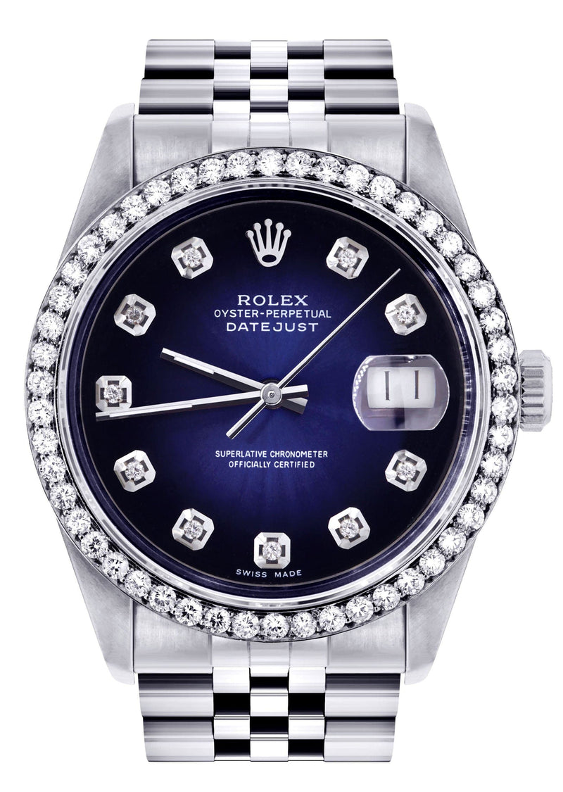 Mens Rolex Datejust Watch 16200 | 36Mm | Blue Black Dial | Jubilee Band