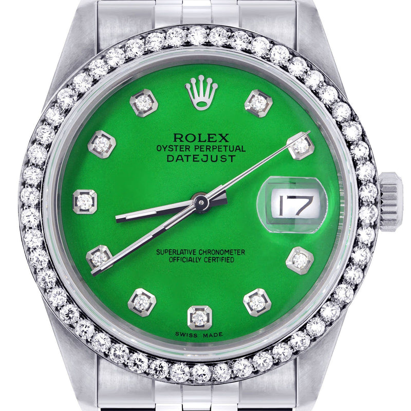 Womens Rolex Datejust Watch 16200 | 36Mm | Green Dial | Jubilee Band