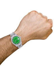 Mens Rolex Datejust  Watch 16200 | 36Mm | Green Dial | Jubilee Band
