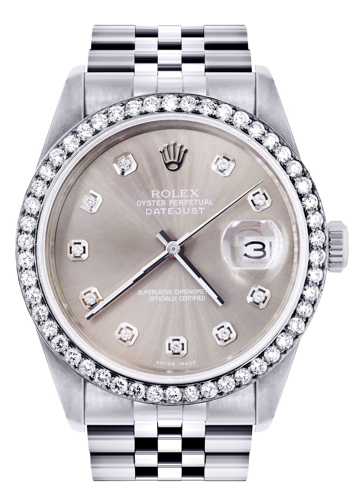 Mens Rolex Mens Watch Datejust 16200  | 36Mm | Grey Dial | Jubilee Band