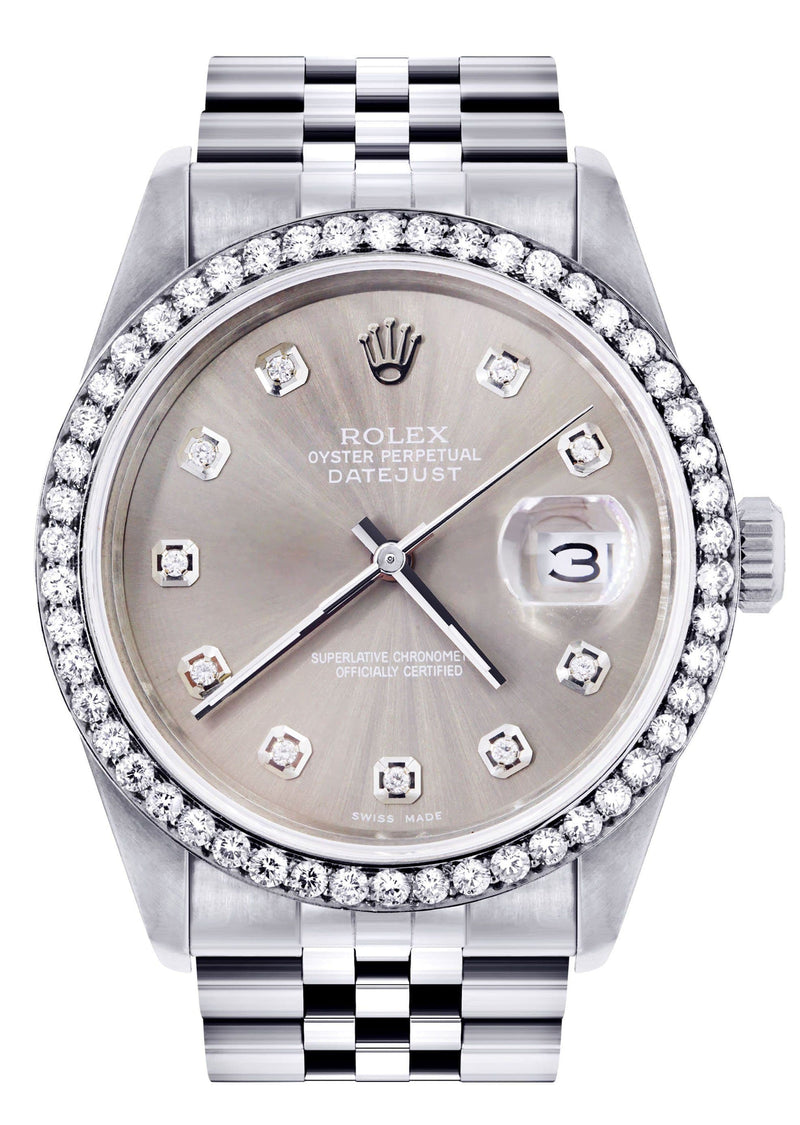 Mens Rolex Mens Watch Datejust 16200  | 36Mm | Grey Dial | Jubilee Band