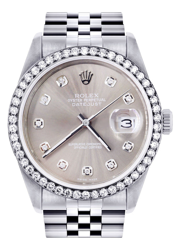 Mens Rolex Mens Watch Datejust 16200  | 36Mm | Grey Dial | Jubilee Band