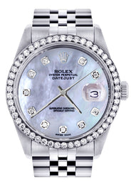 Mens Rolex Datejust  Watch 16200 | 36Mm | Mother of Pearl Dial | Jubilee Band