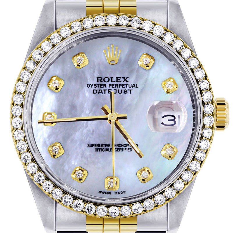 Womens Two Tone Rolex Datejust Watch | 36Mm | Mother of Pearl Dial | Jubilee Band