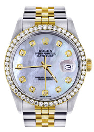 Womens Two Tone Rolex Datejust Watch | 36Mm | Mother of Pearl Dial | Jubilee Band