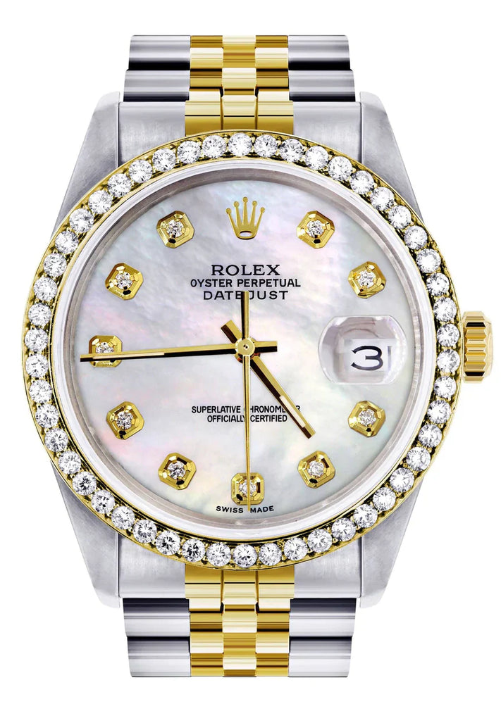 Rolex Datejust Watch 16013 for Men | 36MM | Diamond White Mother of Pearl Dial | Jubilee Band