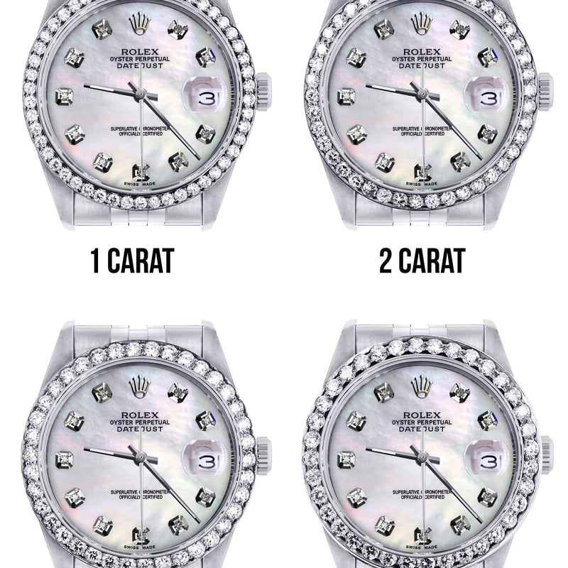 116200 | Hidden Clasp | Diamond Rolex Datejust Watch | 36Mm | White Mother Of Pearl Dial | Jubilee Band