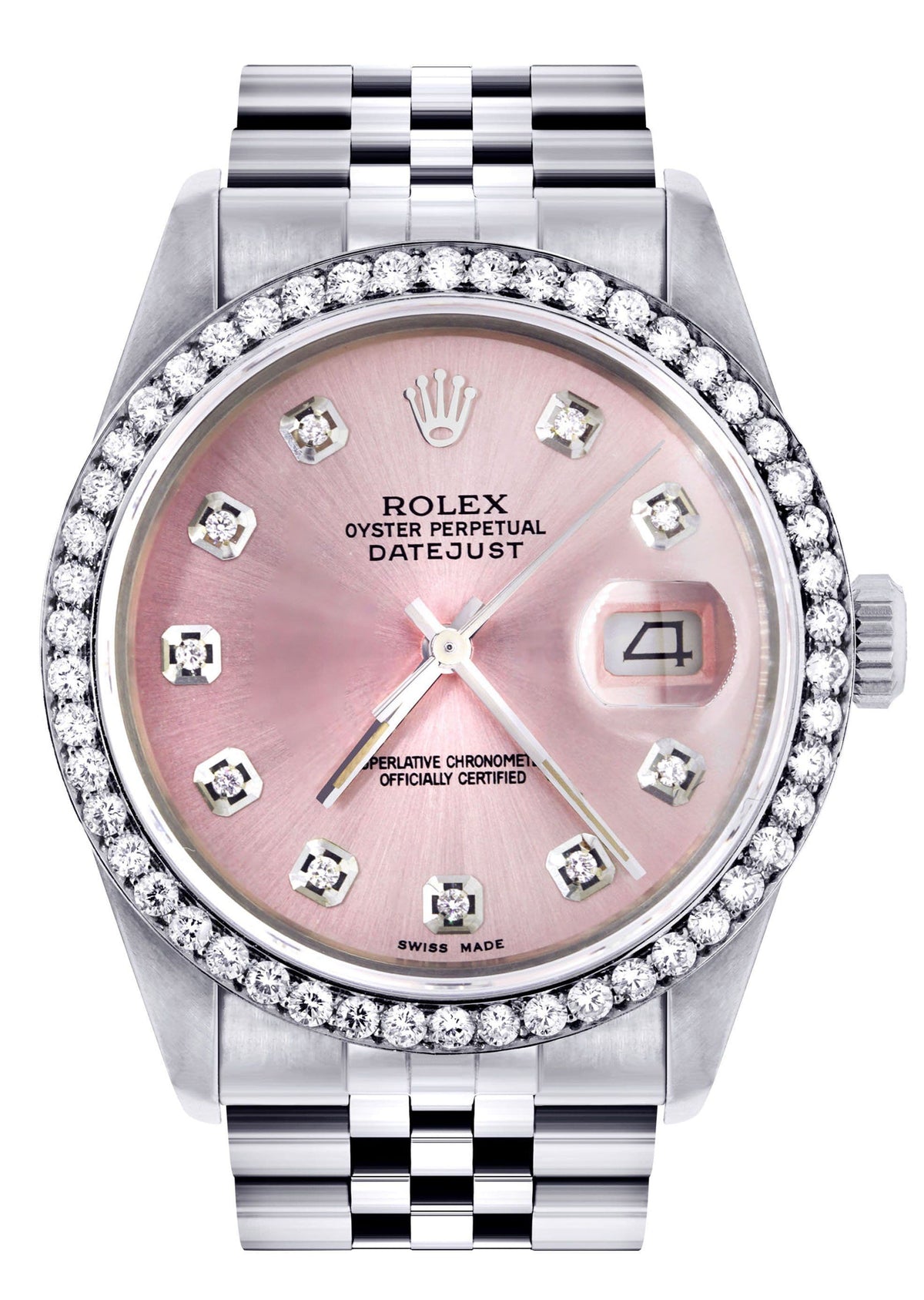Mens Rolex Datejust Watch 16200  | 36Mm | Pink Dial | Jubilee Band