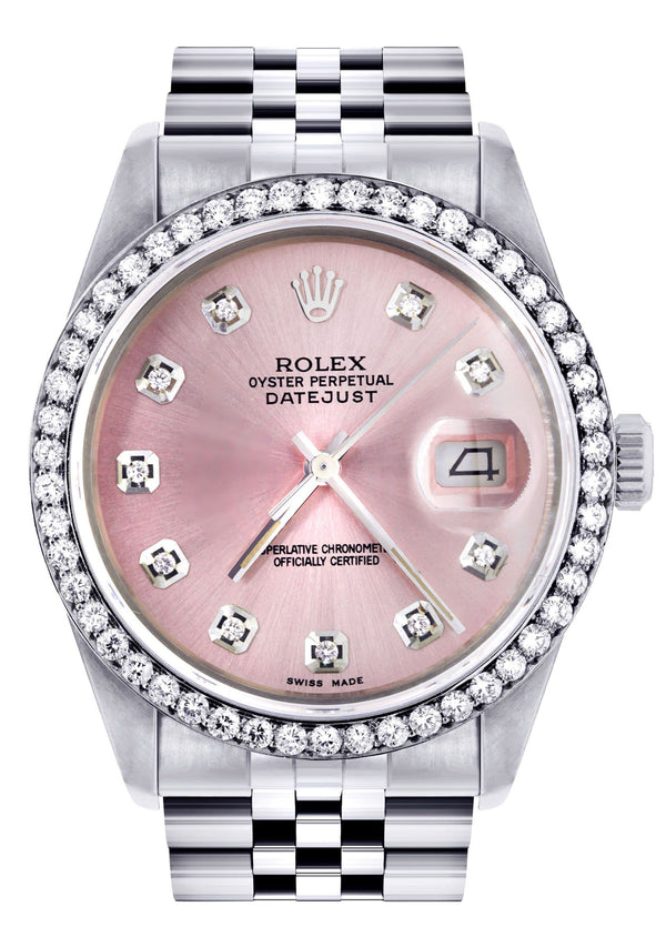 Mens Rolex Datejust Watch 16200  | 36Mm | Pink Dial | Jubilee Band