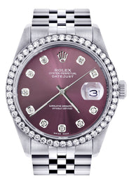 Mens Rolex Datejust Watch 16200 | 36Mm | Purple Dial | Jubilee Band