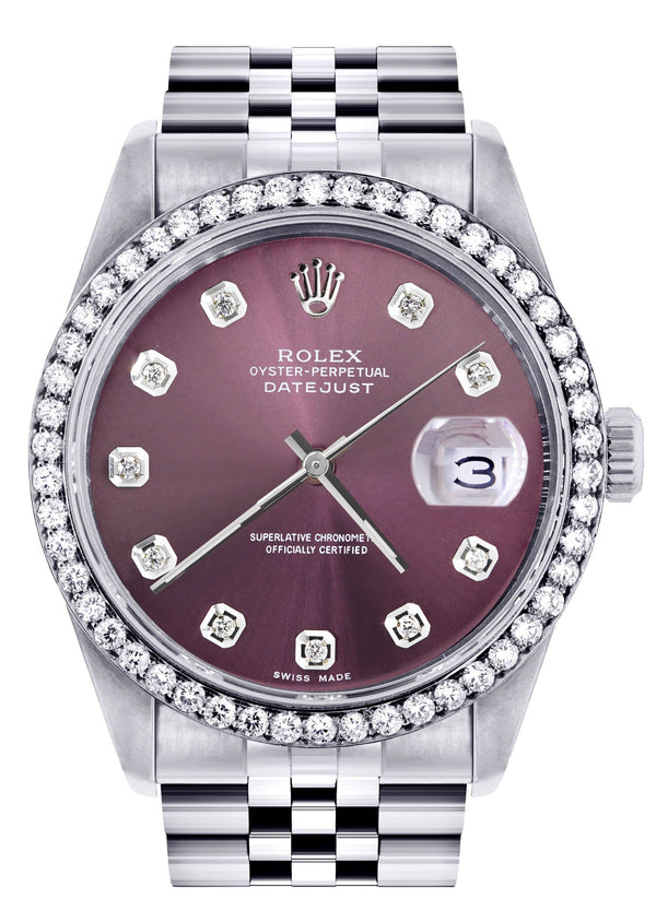 Womens Rolex Datejust Watch 16200 | 36Mm | Purple Dial | Jubilee Band