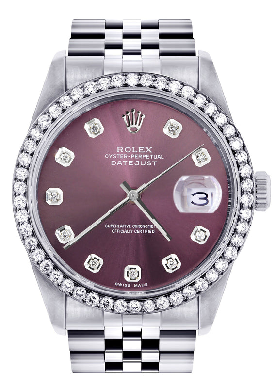 Womens Rolex Datejust Watch 16200 | 36Mm | Purple Dial | Jubilee Band