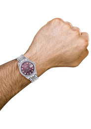 Mens Rolex Datejust Watch 16200 | 36Mm | Purple Dial | Jubilee Band