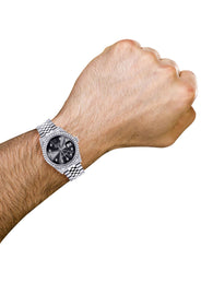 Diamond Rolex Datejust  Watch | 36Mm | Dark Grey Diamond Dial | Jubilee Band