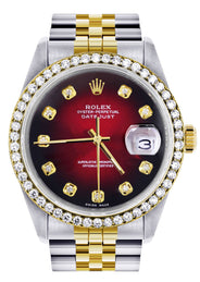 Womens Gold Rolex Datejust Watch 16233 | 36Mm | Red Dial | Jubilee Band