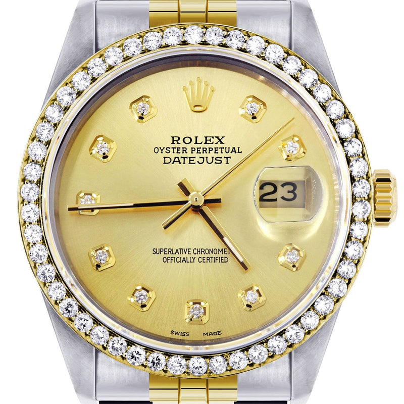 Gold Rolex Datejust Watch 16233 for Men | 36Mm | Gold Dial | Jubilee Band
