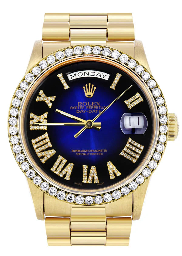 Rolex Day-Date Presidential | Model 18238 | 18K Yellow Gold | 36MM | Blue Diamond Roman Numeral