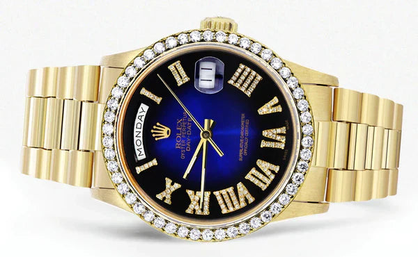 Rolex Day-Date Presidential | Model 18238 | 18K Yellow Gold | 36MM | Blue Diamond Roman Numeral
