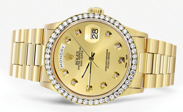 Rolex Day-Date | Presidential | Model 18238 | 18K Yellow Gold | Diamond Bezel | Gold Diamond Dial