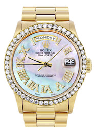 Rolex Day-Date | Presidential | Model 18238 | 18K Yellow Gold | Diamond Bezel | Light Mother of Pearl Diamond Roman