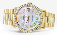 Rolex Day-Date | Presidential | Model 18238 | 18K Yellow Gold | Diamond Bezel | Light Mother of Pearl Diamond Roman