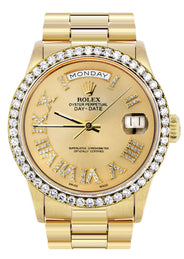 Rolex Day-Date | Presidential | Model 18238 | 18K Yellow Gold | Diamond Bezel | Gold Diamond Roman