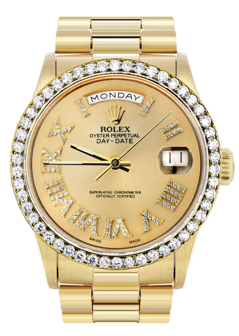 Rolex Day-Date | Presidential | Model 18238 | 18K Yellow Gold | Diamond Bezel | Gold Diamond Roman