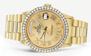 Rolex Day-Date | Presidential | Model 18238 | 18K Yellow Gold | Diamond Bezel | Gold Diamond Roman