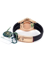 Rolex Yacht Master | 18K Rose Gold | Rubber Strap | Custom Sapphire & Diamond Bezel | 40 MM