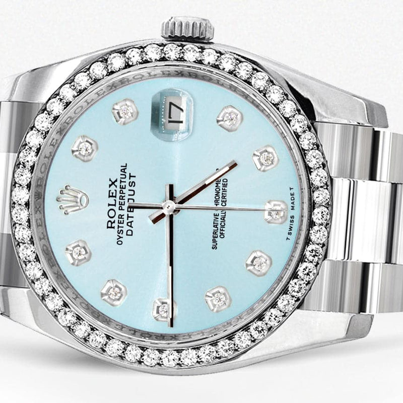 116200 | Rolex Datejust Watch | 36Mm | Light Blue Dial | Oyster Band