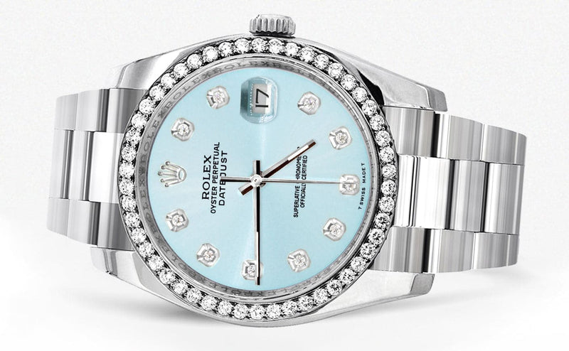 116200 | Rolex Datejust Watch | 36Mm | Light Blue Dial | Oyster Band