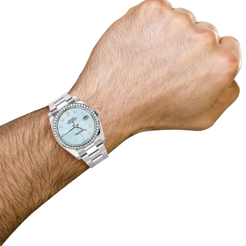 116200 | Rolex Datejust Watch | 36Mm | Light Blue Dial | Oyster Band