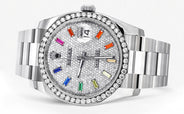 116200 | Rolex Datejust Watch | 36Mm | Color Baguettes Dial | Oyster Band