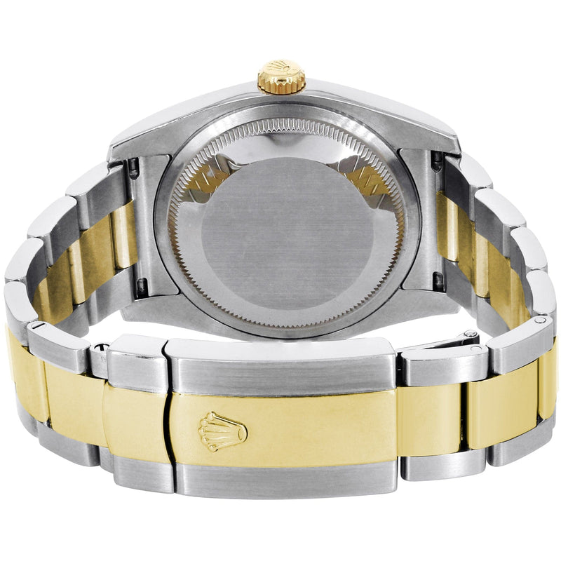 116233 | Diamond Gold Rolex Watch For Men | 36MM | Pink Arabic Diamond Dial | Oyster Band