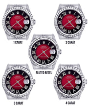 Diamond Mens Rolex Datejust Watch 16200 | 36Mm | Diamond Red Roman Numeral Dial | Jubilee Band