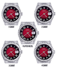 Womens Rolex Datejust Watch 16200 | 36Mm | Diamond Red Roman Numeral Dial | Jubilee Band