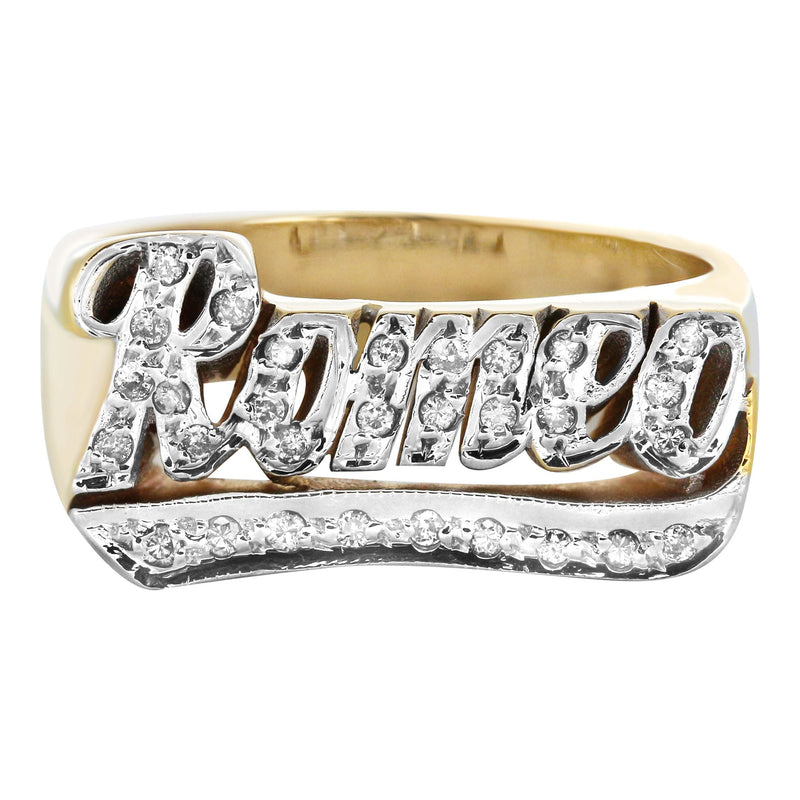 14K Diamond Gold Name Ring | Appx. 14.8 Grams
