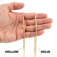 10K Gold Rope Necklace / 4 MM