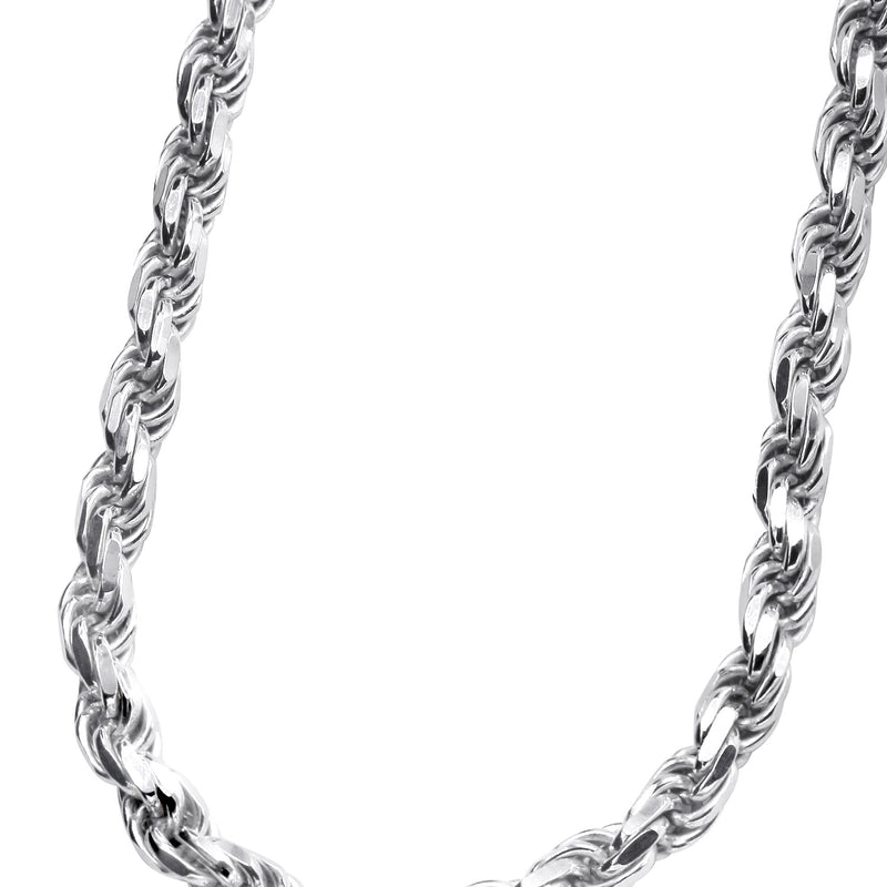 Silver Chain - Mens White Chain / Rope Chain / 6 MM