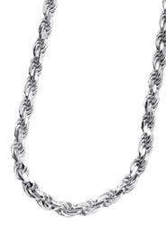Silver Chain - Mens White Chain / Rope Chain / 6 MM