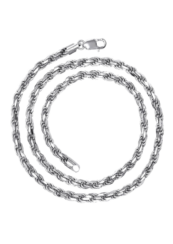Silver Chain - Mens White Chain / Rope Chain