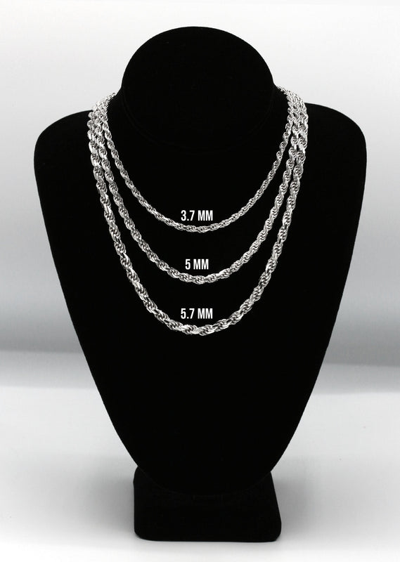 Silver Chain - Mens White Chain / Rope Chain