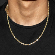 10K Gold Rope Necklace / 4 MM