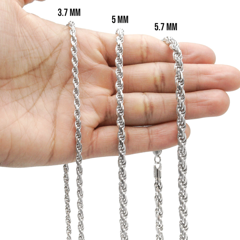 Silver Chain - Mens White Chain / Rope Chain