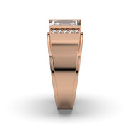 Men's Jewelry - Men's VVS Lab Diamond Emerald Cut Engagement Ring | Rose Gold